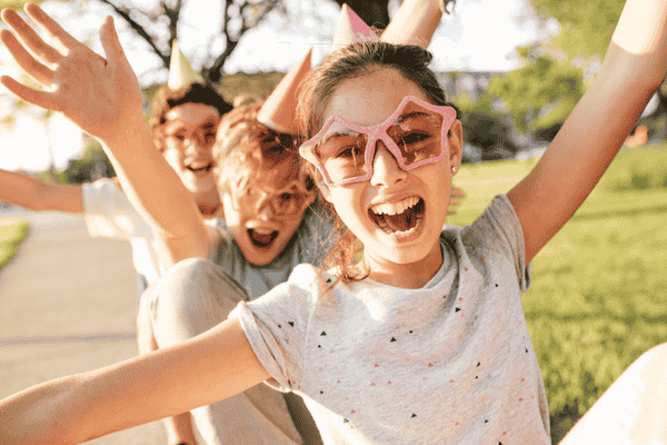 school students having fun