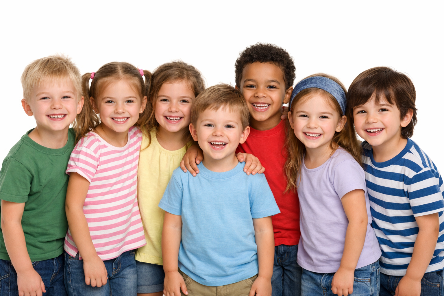 קבוצת ילדים מאושרת